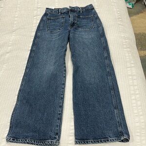 Like New Reformation Alyssa Patch Pocket Highrise Wide Leg Jeans - 27